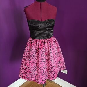 Abbey Dawn Black and Pink Strapless Dress